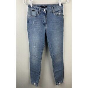 Mavi Women's Tess High Rise Lightly Distressed Denim Skinny Jeans Size 25/29